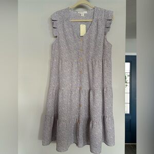 Sleeveless Floral Button-Down Dress